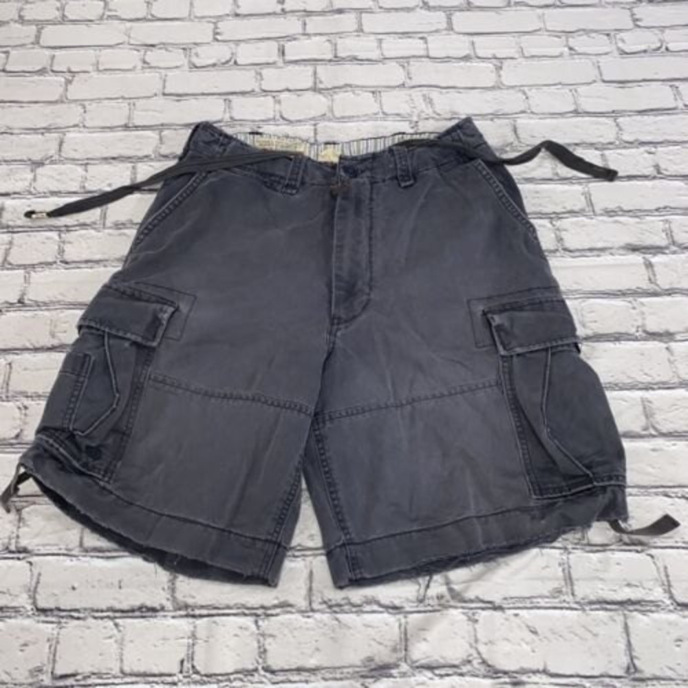 Abercrombie & Fitch Military Type A-8 Cargo Shorts Vintage DISTRESSED 32 Blue